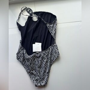 Hermes Black and White One Piece Swimsuit